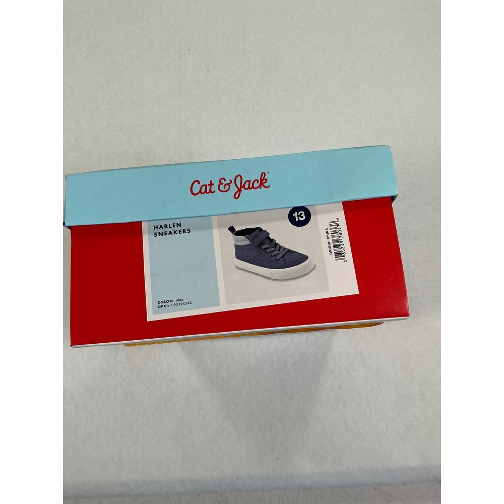 Cat & Jack Harlen Navy Blue High Top Sneakers Kids Size 13 Side Zip 093120142 - Picture 7 of 7